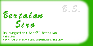 bertalan siro business card